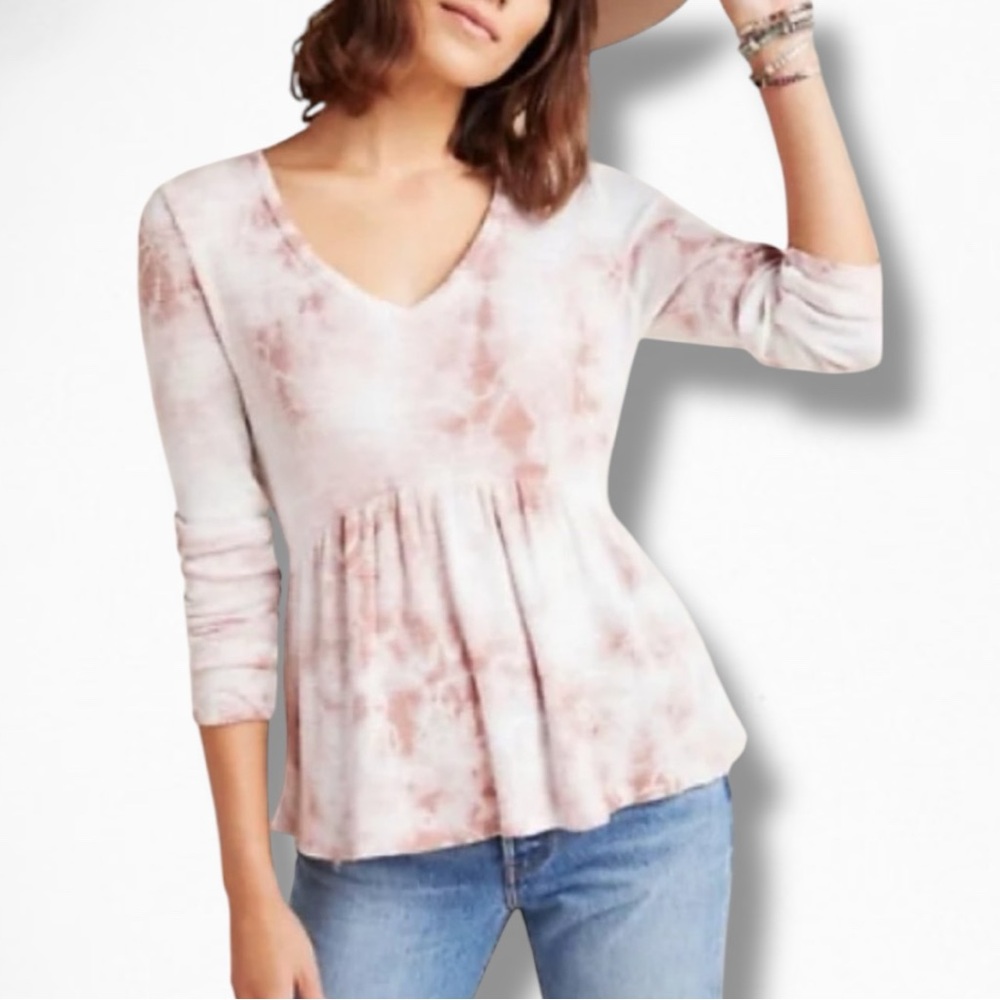Anthropologie t.la Jill Tie-Dye Babydoll Top